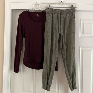 Athleta Farallon Jogger (size 2) and Athleta Shirt (small)